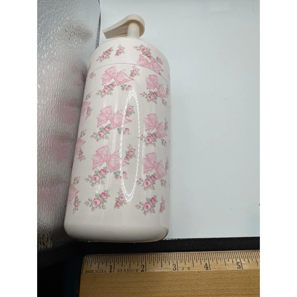 Wild LoveShackFancy Soap Dispenser Pink Bow Floral Rose Cream Pump
